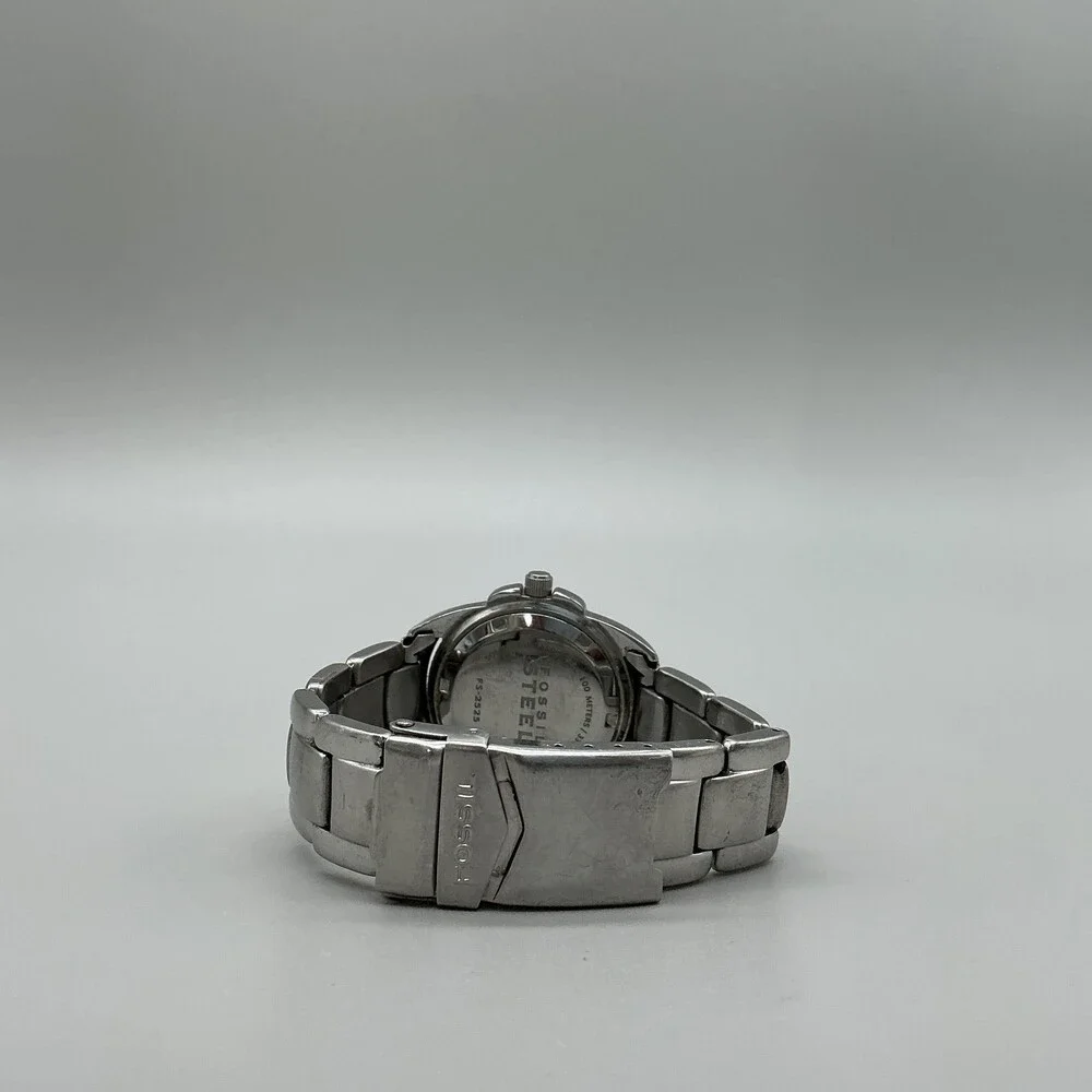 Fossil Steel FS-2525 Womens Watch 32mm Silver Dial Stainless 100m New Battery 6